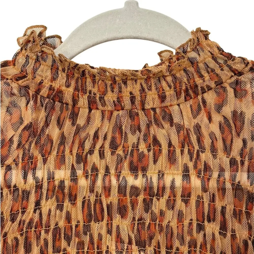 NWT Free‎ People Hello There Top in Leopard